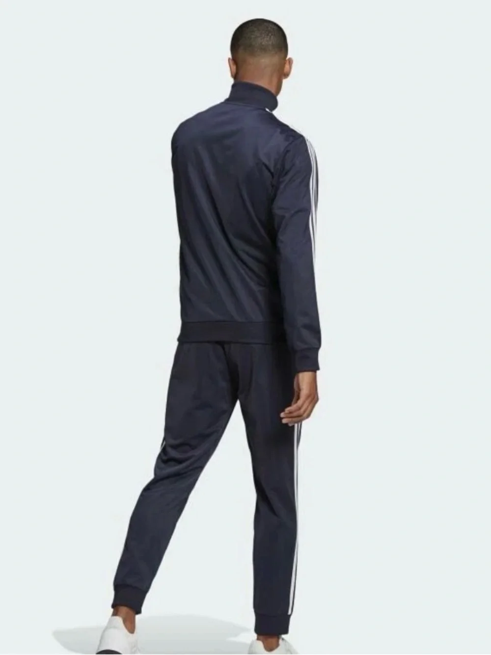 Adidas Navy Blue Track SET Jacket with White Stripes and pants great set NWT